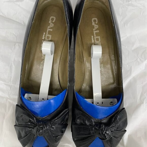 Vintage Calderone Open Toes black shoes Sz 8 - Picture 2 of 6
